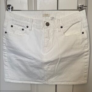 J. Crew White Denim Mini Skirt